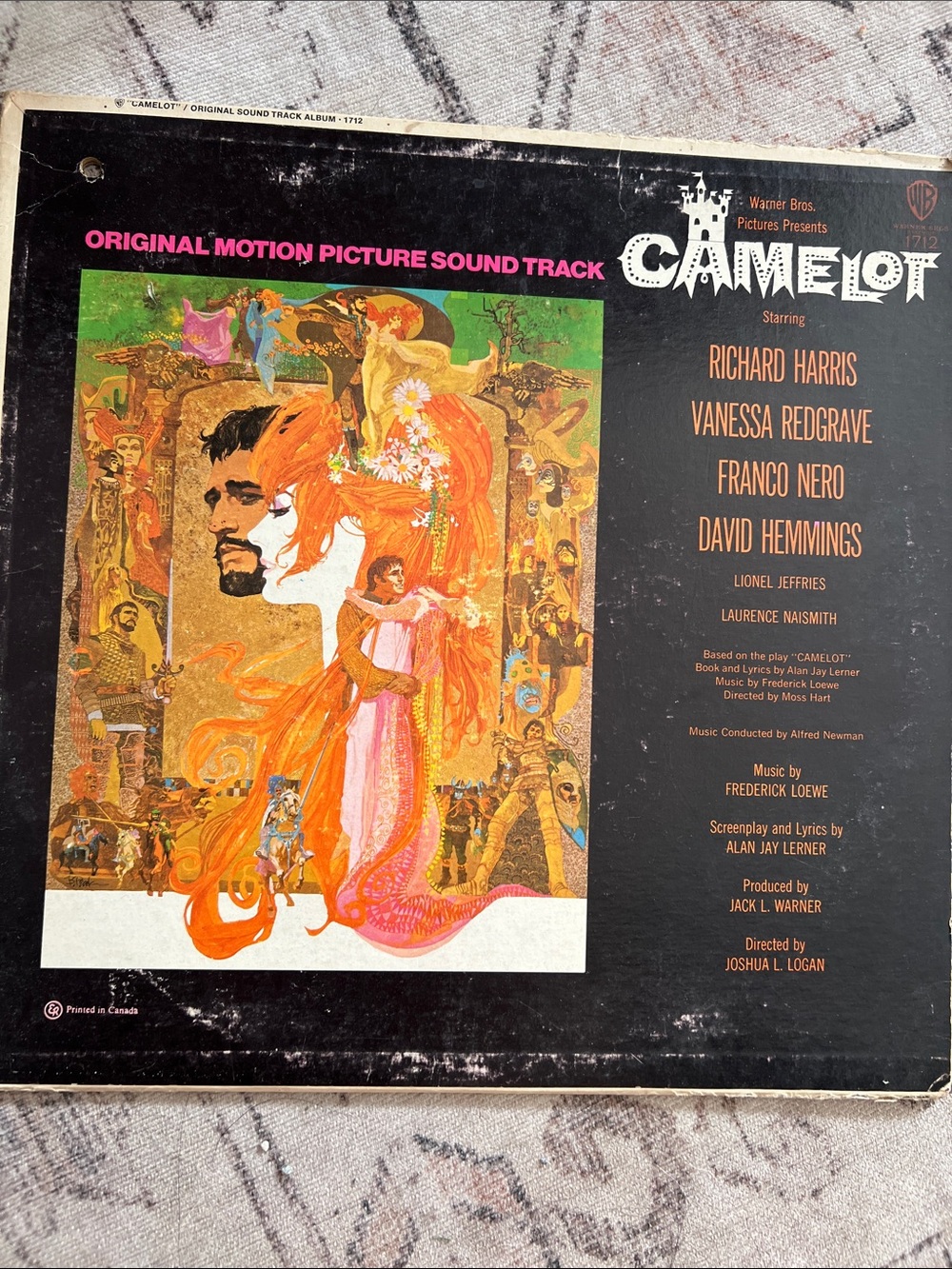 Warner Bros. Camelot Vinyl — Black, Orange & Pink Illustrated Cover